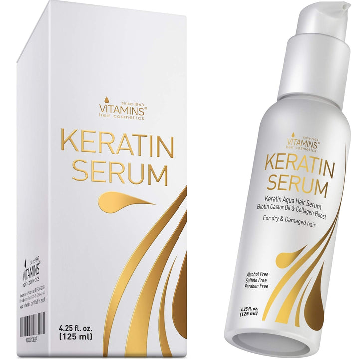 Vitamins Keratin Protein Hair Serum - Anti Frizz Control Hair Oil Repair Treatment - Hair Gloss Shine & Heat Protectant for Frizzy Dry Damaged Hair