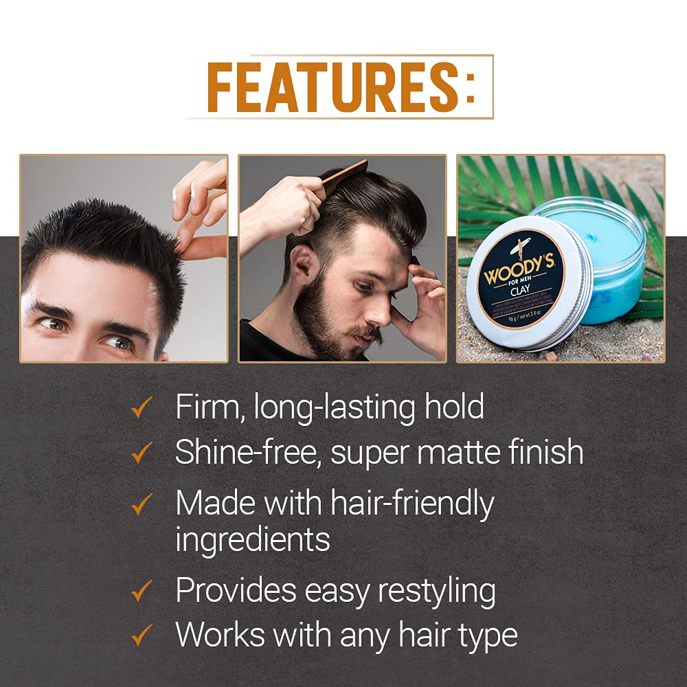 2 Pack Woody's Quality Grooming Clay 3.4 oz