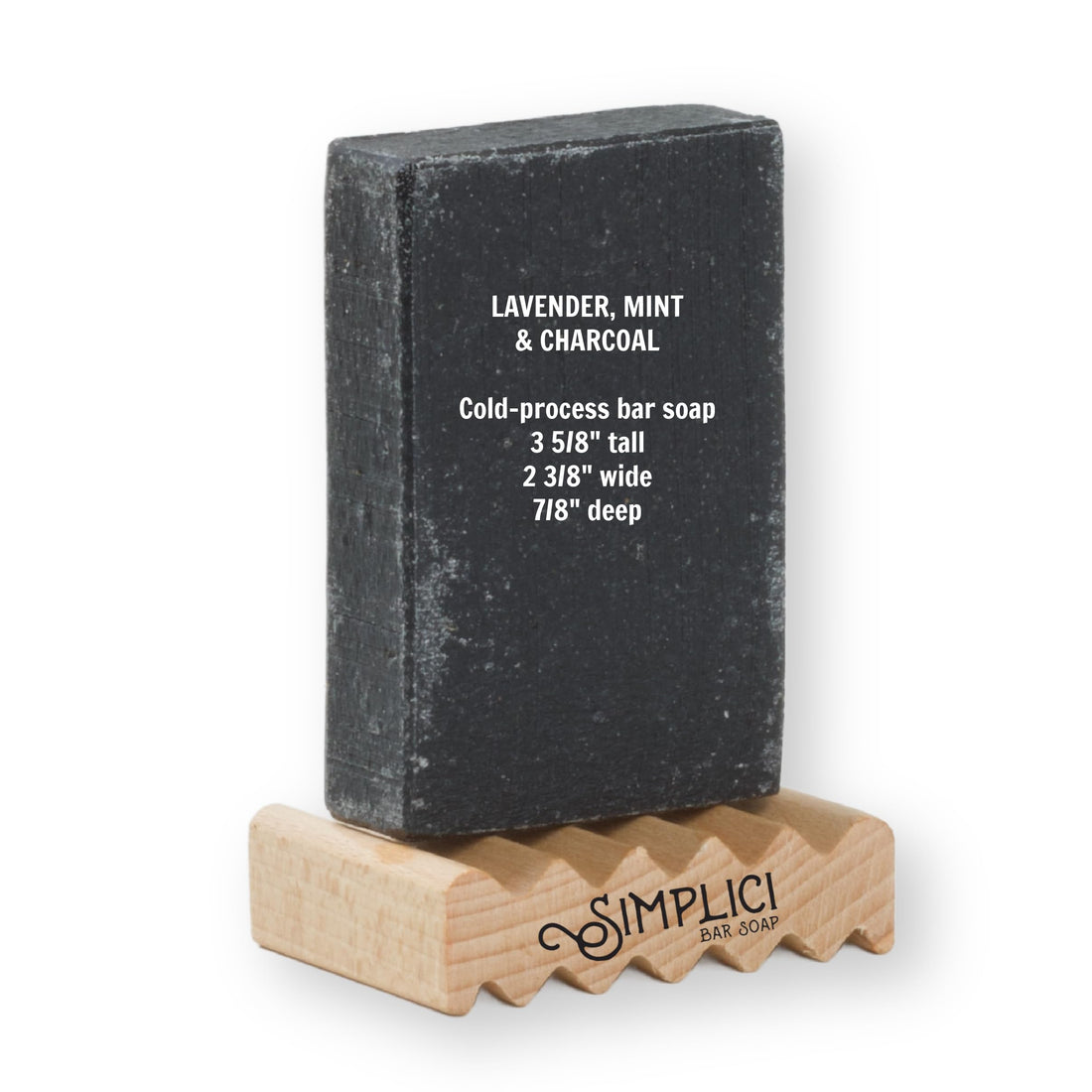 Simplici Lavender, Mint, & Charcoal Natural Soap (smooth + pure essential oils) 6 Bar Value Bag. Palm Free.