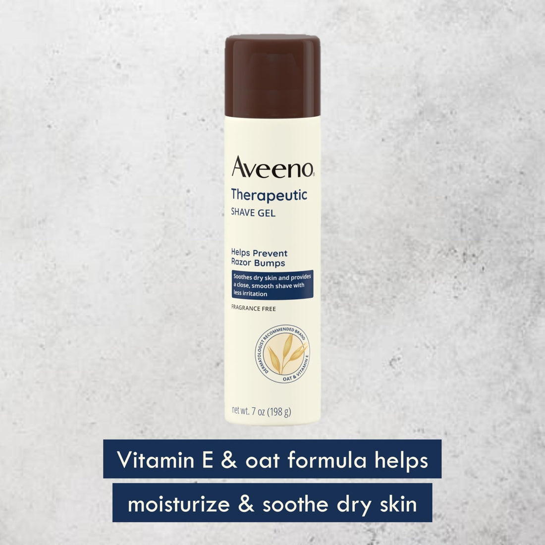 Aveeno Therapeutic Shave Gel with Oat and Vitamin E to Help Prevent Razor Bumps, Soothes Dry Skin and Provides a Close, Smooth Shave with Less Irritation, Fragrance-Free, 7 oz