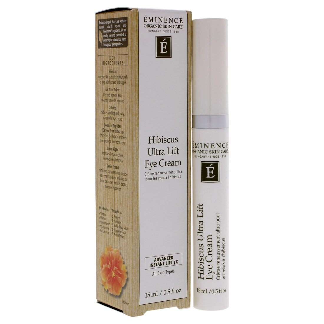 Eminence Organic Skincare Hibiscus Ultra Lift Eye Cream, 0.5 Ounce