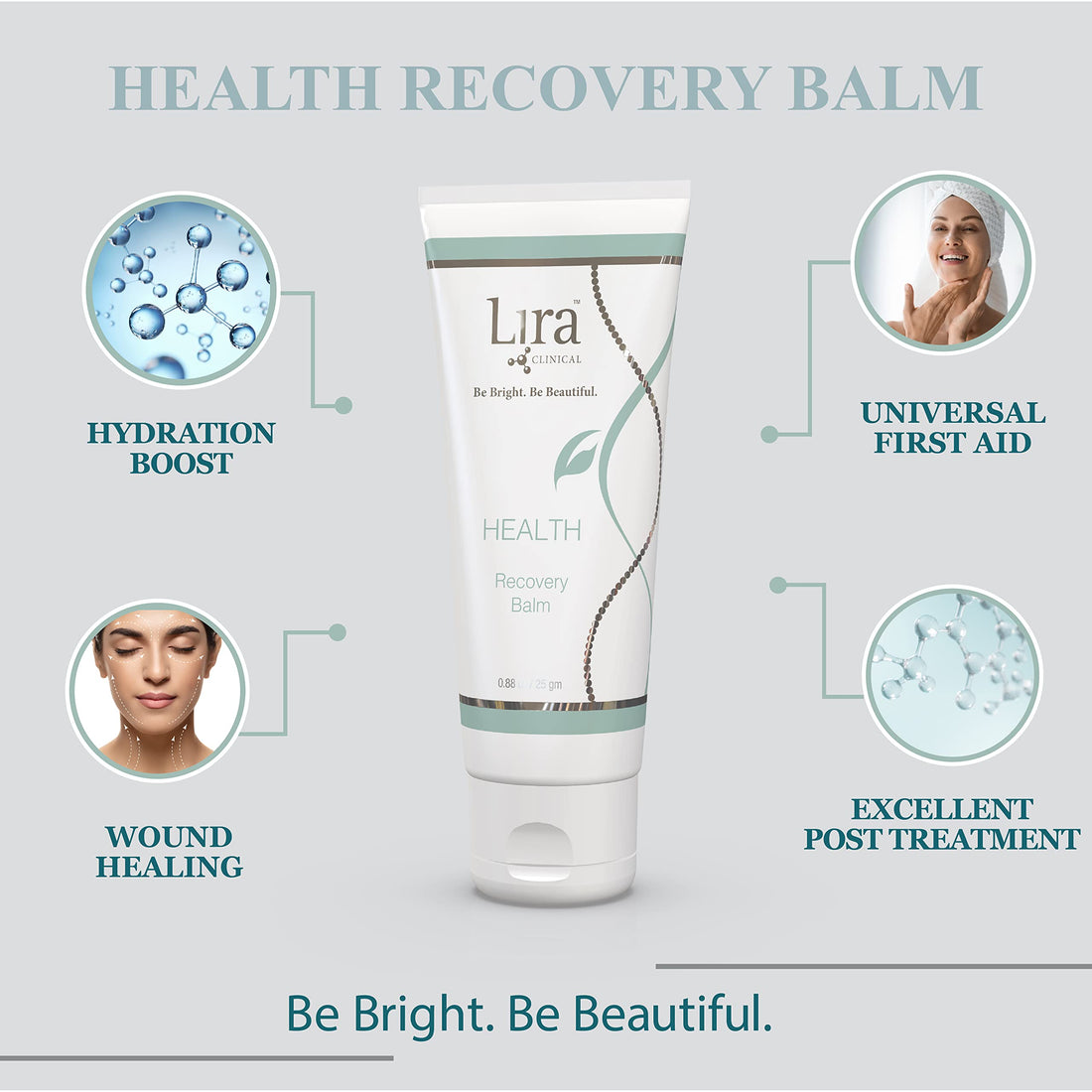 Lira Clinical HEALTH Recovery Balm - Post-treatment Ultra-hydrating Balm - with Aloe Vera, Vitamin A & E - for Normal, Sensitive, Dry Skin - 1 fl oz