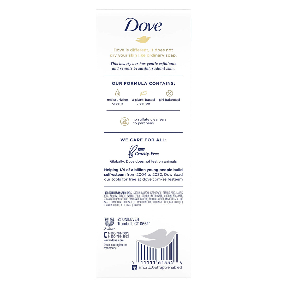 Dove Beauty Bar for Softer and Smoother Skin Gentle Exfoliating More Moisturizing Than Bar Soap 3.75 oz, 6 Bars