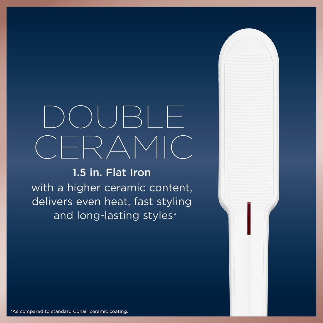 Conair Double Ceramic 11/2 Inch Flat Iron, Corded Electric, White