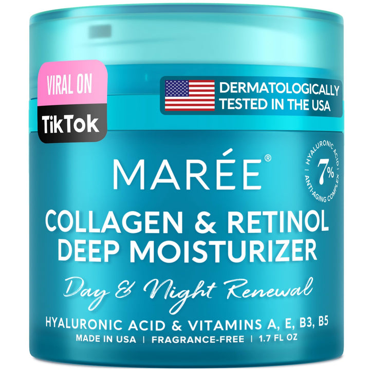 MAREE Face Moisturizer Retinol Cream for Face - Wrinkle Cream for Women - Facial Moisturizer with Collagen - Crema Hidratante Para la Cara for Skin Tightening
