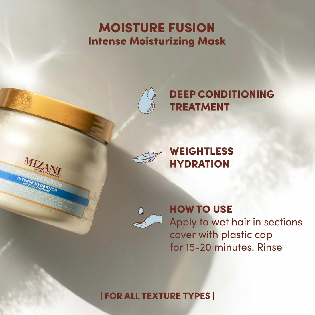 MIZANI Moisture Fusion Intense Moisturizing Mask, 16.9 fl. oz.