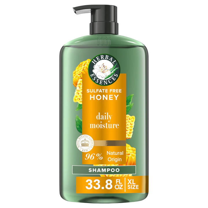 Herbal Essences Sulfate Free Shampoo with Honey for Daily Moisture, Nourishes Dry Hair, Moisturizing Shampoo with Certified Camellia Oil and Aloe Vera, Lightweight For All Hair Types, 33.8oz