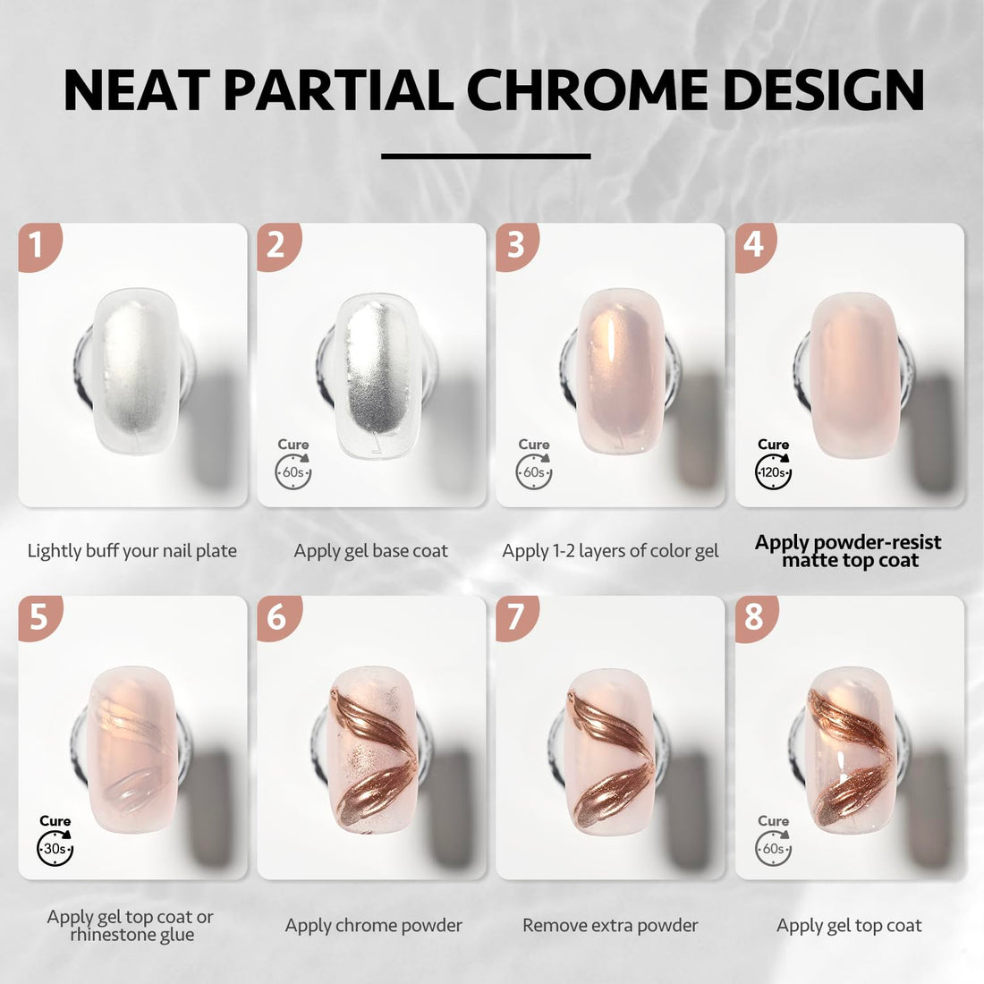 GAOY Matte Gel Top Coat, 16ml Powder-Resist Matte Finish for Detail Chrome Powder Painting Long Lasting UV Gel Nail Art DIY