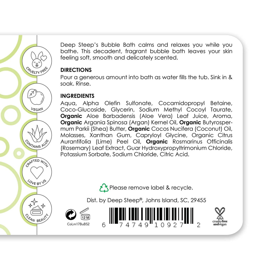 Classic Bubble Bath, Coconut Lime 17.5 fl oz by Deep Steep