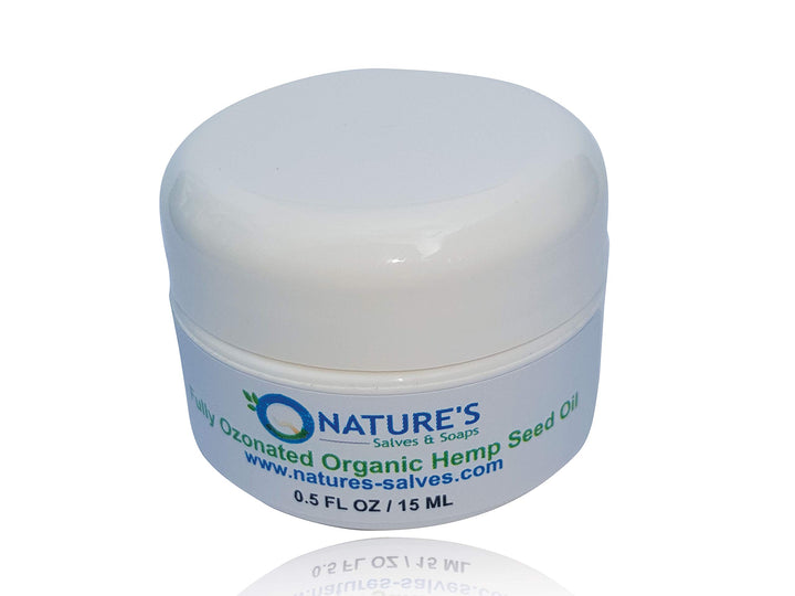 Nature's Salves and Soaps Ozonated Organic Hemp Seed Oil 0.5/1/2 fl oz
