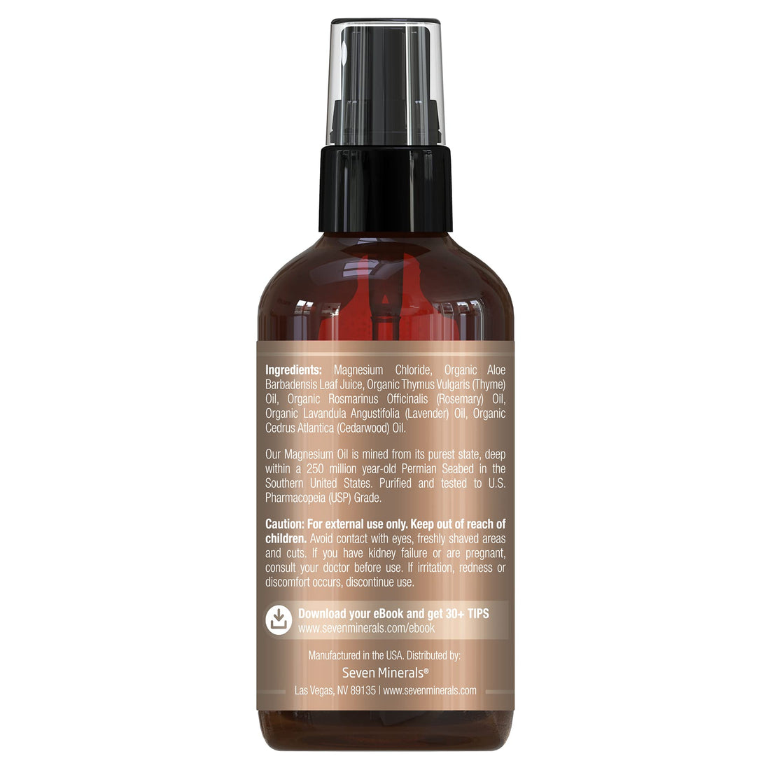 Seven Minerals Anti-hair Loss Magnesium Spray for Men and Women, 4 Oz