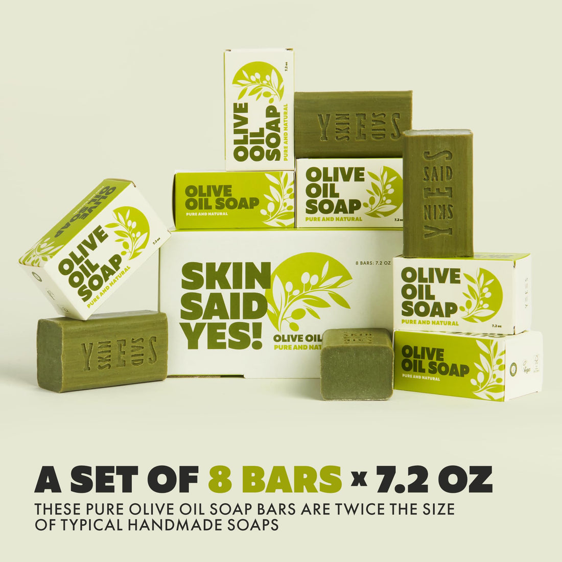 Skin Said Yes Olive Oil Soap Bars - Set of 4 - Natural Bar Soap - Hydrating & Nourishing - Gentle for All Skin Types - Great for Daily Cleansing & Care