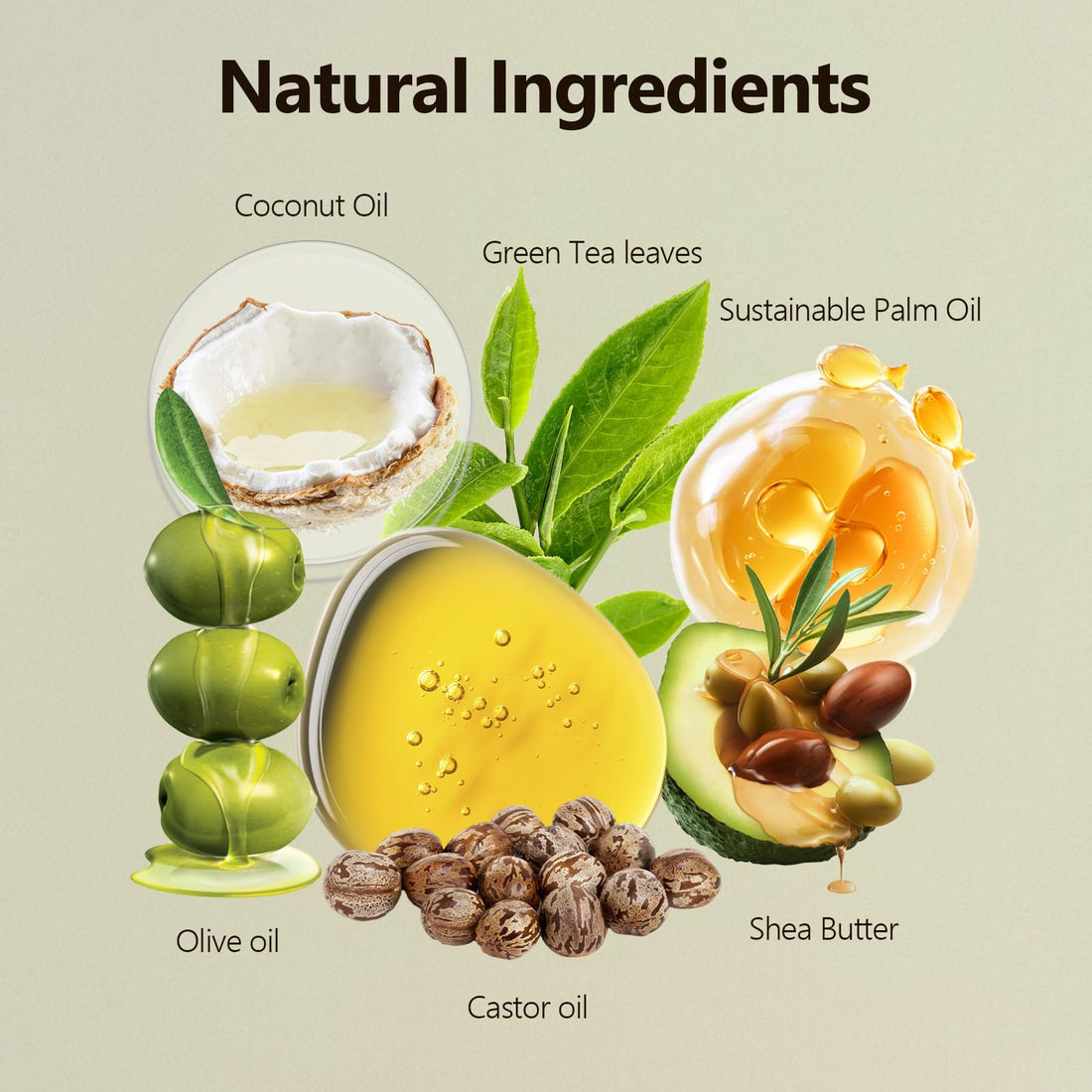 PALFICAB Green Tea Soap Bar, Natural Bath Soap with Tea Leaves, Coconut Oil, Shea Butter, Homemade - Vegan Bar Soap with Cold Pressed For Face and Body, Help Moisturizing Soften Dry Skin, 2 Bars