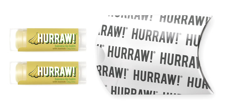 Hurraw! Banana Lip Balm, 2 Pack: Organic, Certified Vegan, Cruelty and Gluten Free. Non-GMO, 100% Natural Ingredients. Bee, Shea, Soy and Palm Free. Made in USA