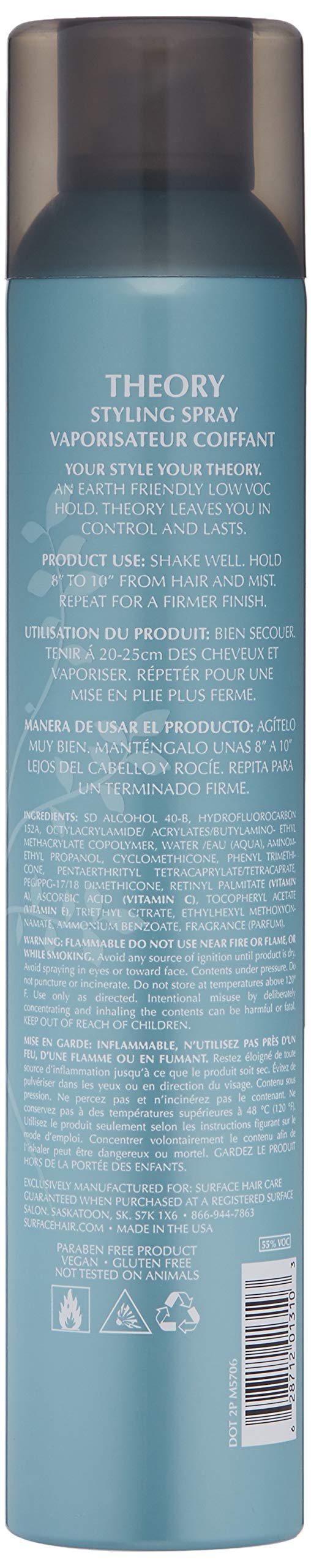 Surface Theory Styling Spray Fast Dry Shine Flex Humidity Resistant 12oz