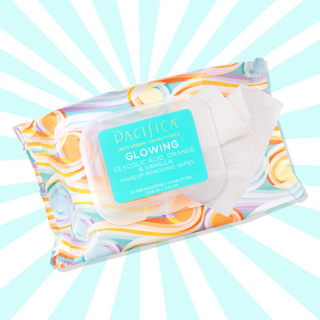 PACIFICA Glowing Makeup Removing Wipes 30 Count, 30 CT
