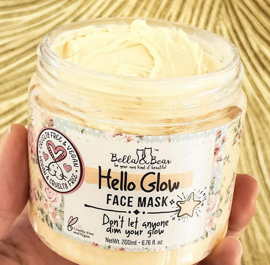 Bella & Bear Hello Glow Face Mask for refining and brightening - Vegan - 6.7oz