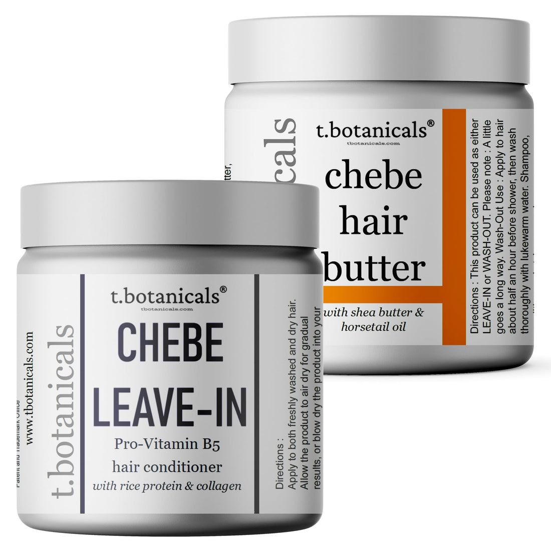 Chebe Butter and Leave In Conditioner Set for Lustrous Locks - Promote Longer, Stronger Hair Growth, Thickening and Eliminate Breakage with Infused Chebe Powder (Lavender, 8 oz each)