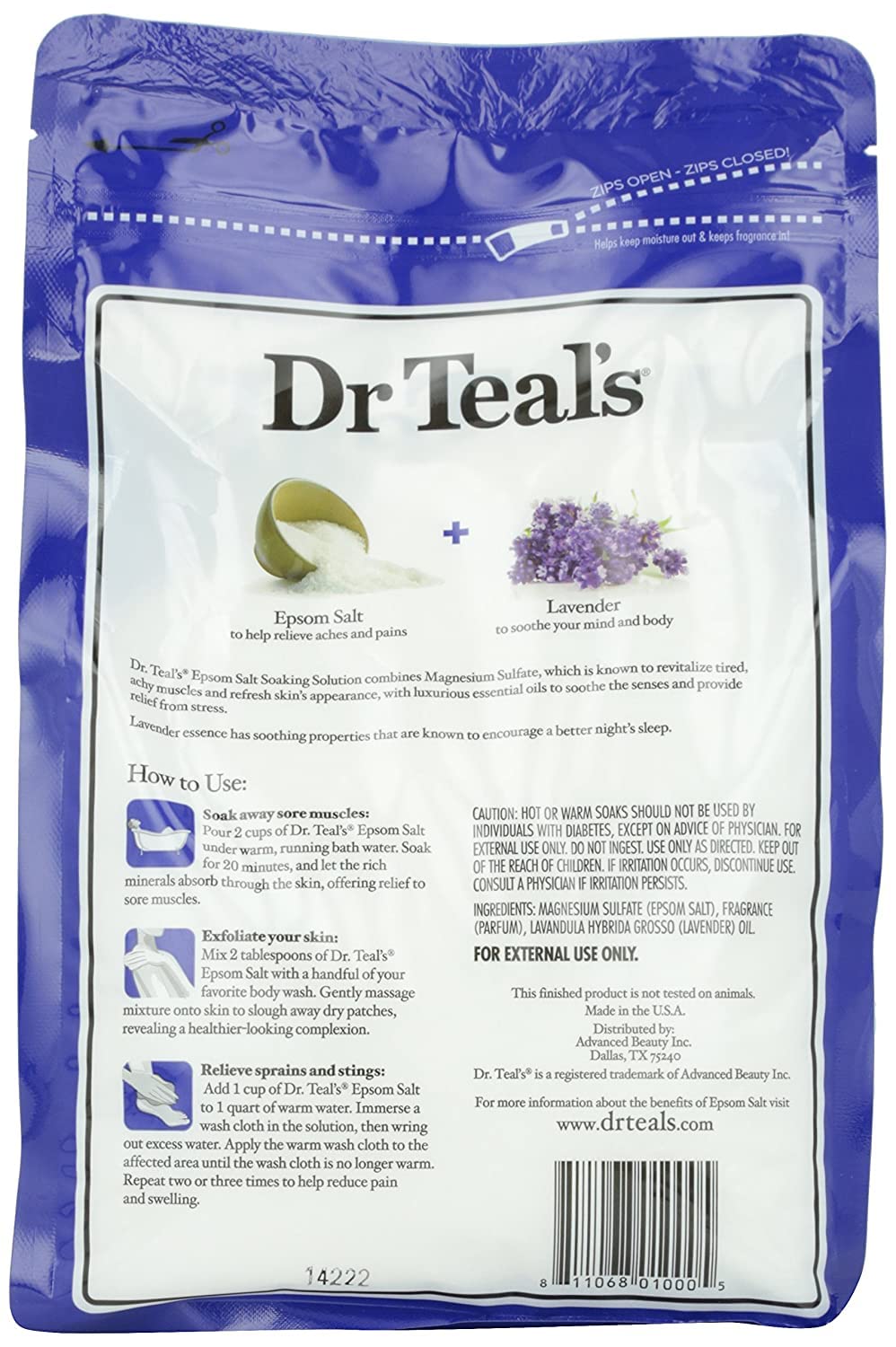 Dr. Teals Soothe & Sleep Lavender Soaking Solution Gift Set (2 Pack, 3lbs ea.) - Pure Epsom Salt & Essential Oils Provide Relief from Daily Stress & Promote A Better Nights Sleep - at Home Remedy