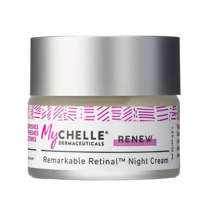 MyChelle Dermaceuticals Remarkable Retinal Night Cream Nutrient-Rich Moisturizer with Vitamin A for All Skin Types, Cruelty Free, Vegan, 1.2 fl oz