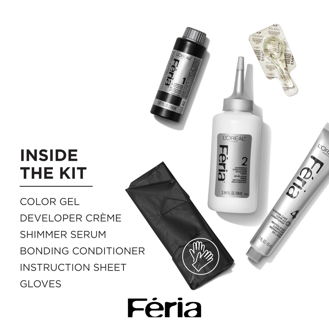 L'Oreal Paris Feria Midnight Bold Multi-Faceted Permanent Hair Dye, One-Step Hair Color Kit for Dark Hair, No Bleach Required, Cosmic Azure