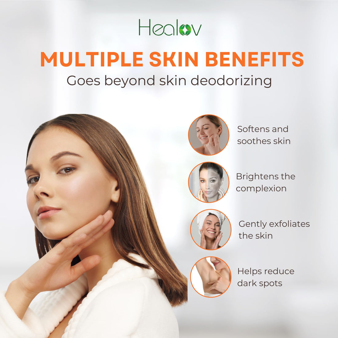 Healov Persimmon Soap Bar for Body Odor Control – Purifying Deodorizing Face & Body Wash for Eliminating Body Odor – Great for Skin Brightening, Hyperpigmentation – Deodorant Soap for Men & Women