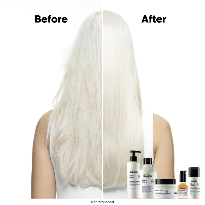 L'Oreal Professionnel Metal Detox Pre-Shampoo Treatment - Strengthens, Refills Micro-Breaks and Protects Against Hard Water Metals, For Damaged and Color Treated Hair