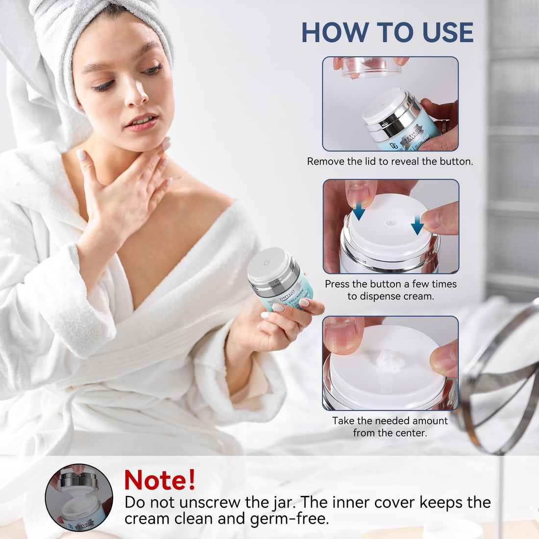 Neck Cream for Tightening and Firming, Instant Face Lift Cream with Retinol, Collagen & Hyaluronic Acid - Anti Aging Face Moisturizer for Women & Men Reduce Wrinkle, Retinol Cream for face 1.7 FL OZ