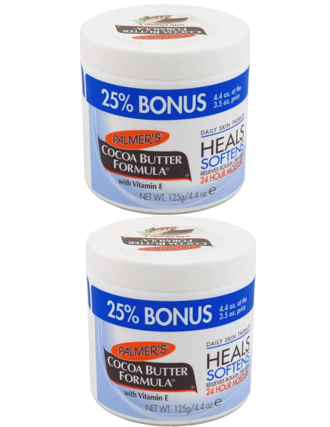 Palmer's Cocoa Butter Formula with Vitamin E, Body Moisturizer, Relieves Rough, Dry Skin, Smoothes Marks & Tones Skin, (Bonus) 4.4 OZ Jar - 2 Pack
