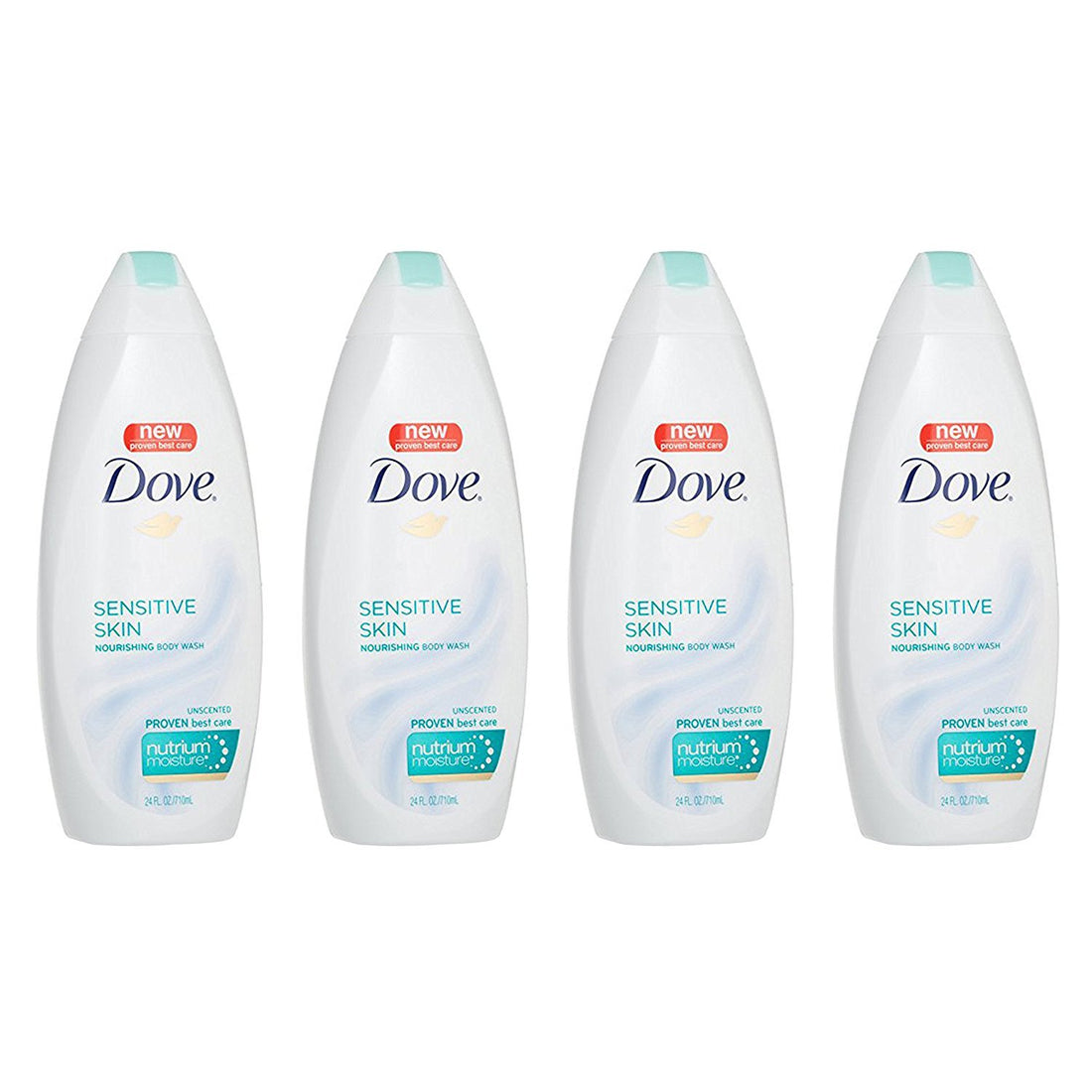 Dove Body Wash with NutriumMoisture, Sensitive Skin, 22 Ounce Bottles (Pack of 4)