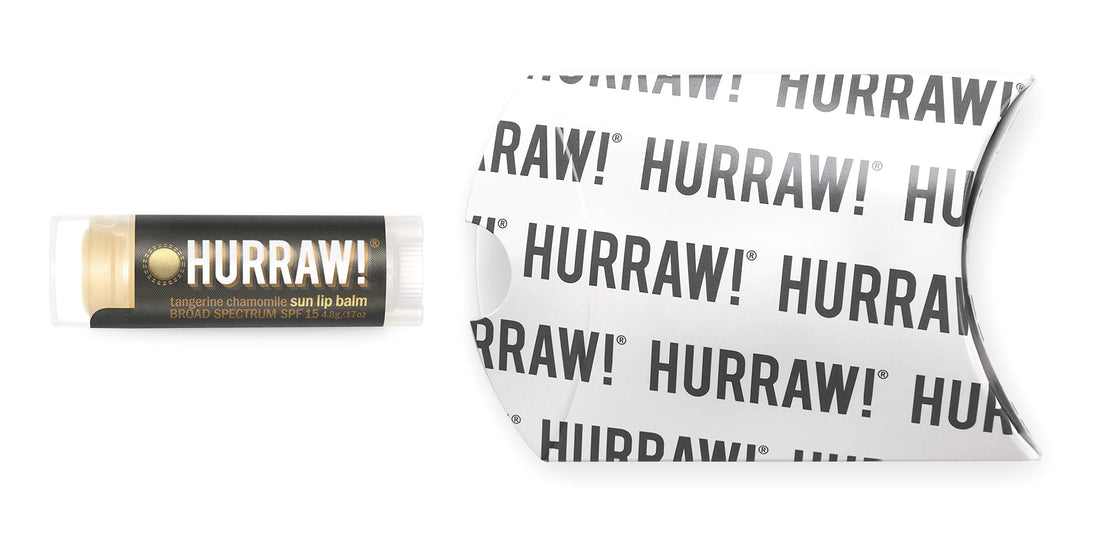 Hurraw! Sun Lip Balm (Zinc Oxide Protection, Broad Spectrum SPF 15, Tangerine, Chamomile): Organic, Certified Vegan, Gluten Free. Non-GMO, 100% Natural. Bee, Shea, Soy and Palm Free. Made in USA