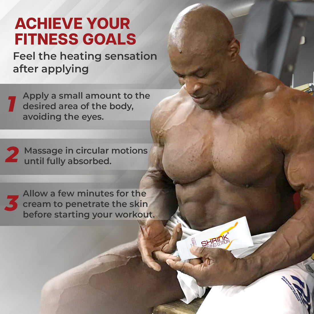 Shrink Toning Lotion - Heat Activated Cellulite Cream and Firming Body Lotion for Women and Men - Body Cream for Stomach, Tummy, and Body - with Caffeine, Vitamin E, Skin Tightening Body Cream (8oz)