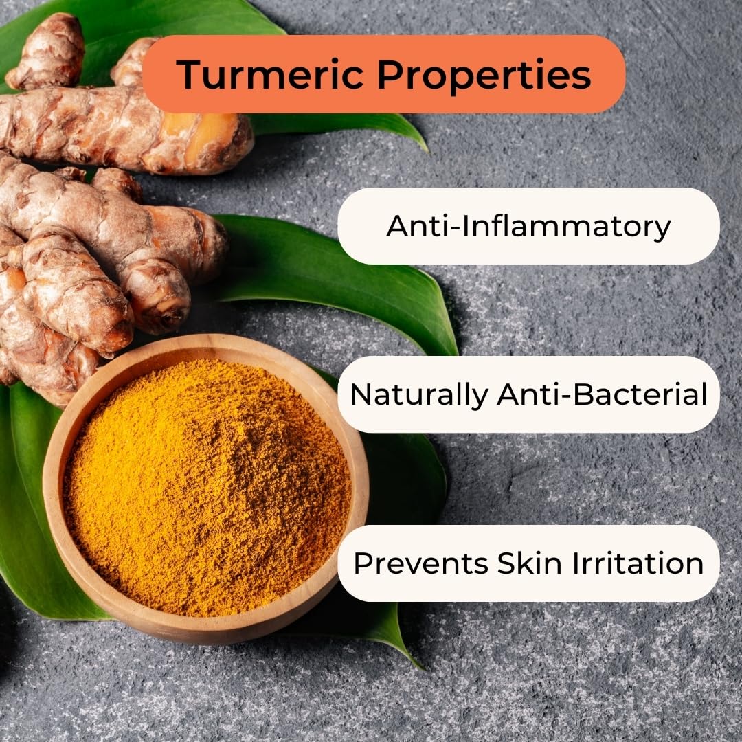 HAPPY EARTH PEOPLE Natural Turmeric Soap Bar for Face with Pure Turmeric Powder for Smooth, Even Skin Tone (2 PACK)