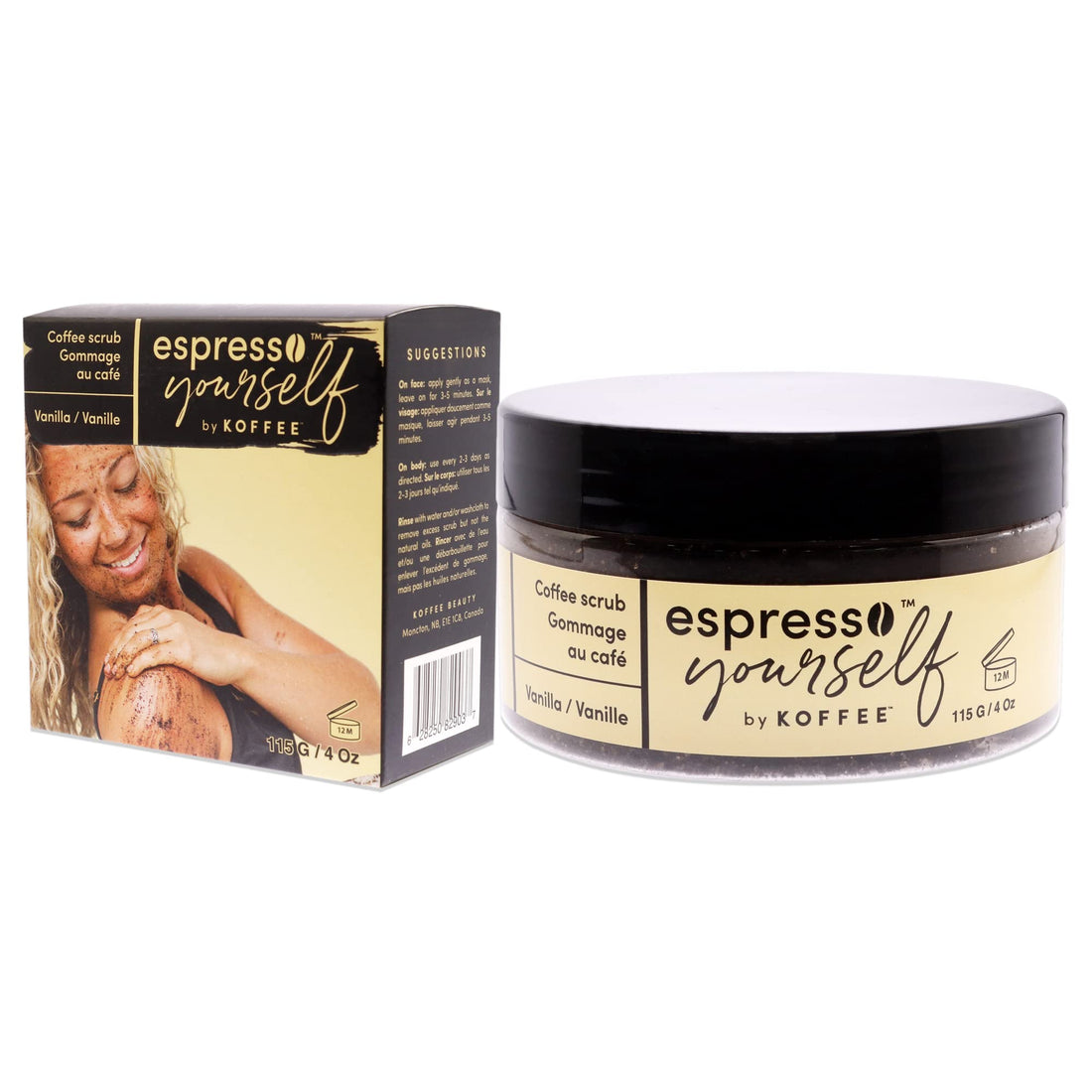 Koffee Beauty Vanilla Coffee Scrub - Exfoliating Body And Face Scrub - Polish And Smooth Skin With Ease - Invigorate Senses With Vanilla Fragrance Formula - For Naturally Radiant Skin - 4 Oz