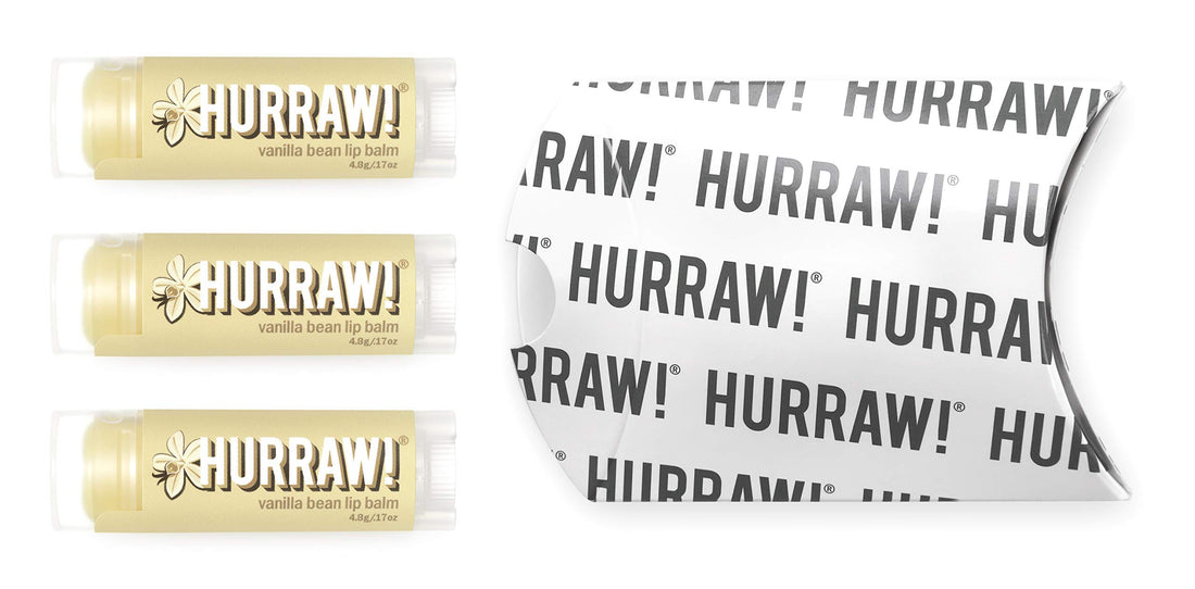 Hurraw! Vanilla Bean Lip Balm, 3 Pack: Organic, Certified Vegan, Cruelty and Gluten Free. Non-GMO, 100% Natural Ingredients. Bee, Shea, Soy and Palm Free. Made in USA