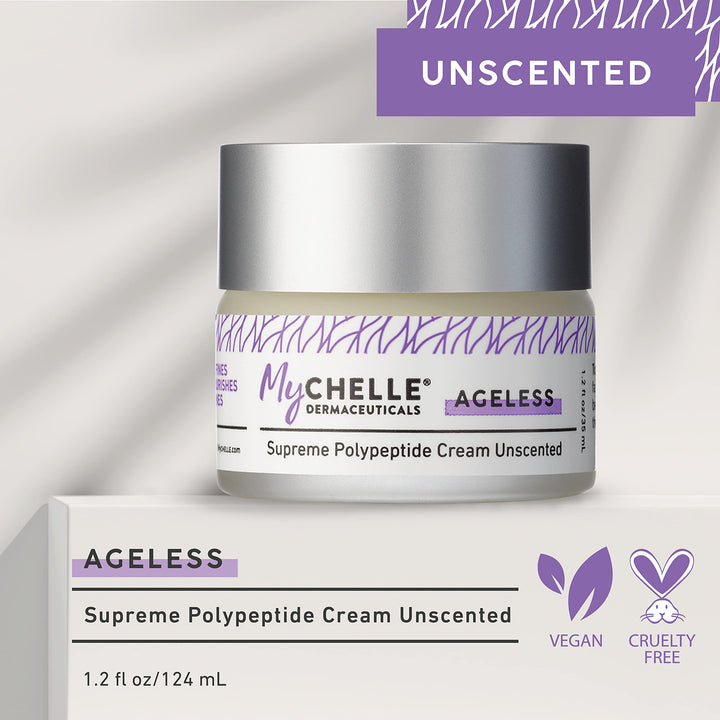 MyChelle Dermaceuticals Supreme Polypeptide Unscented- Nutrient Rich moisturizer, Anti-Aging & Firming Formula, Cruelty-Free, sulfate & Paraben Free, 1.2 Fl Oz