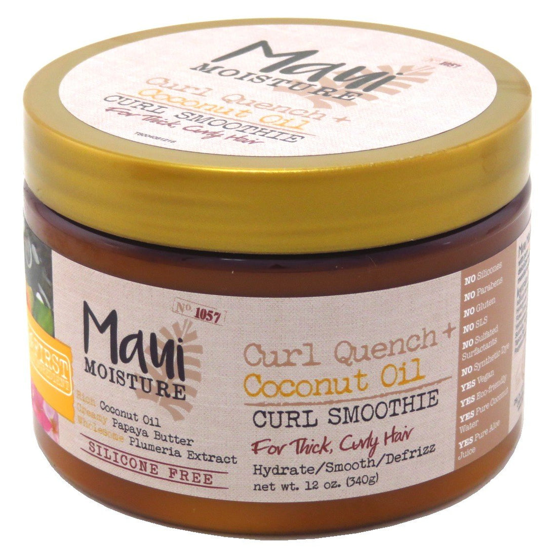 Maui Moisture Coconut Oil Curl Smoothie 12 Ounce Jar (354ml) (3 Pack)