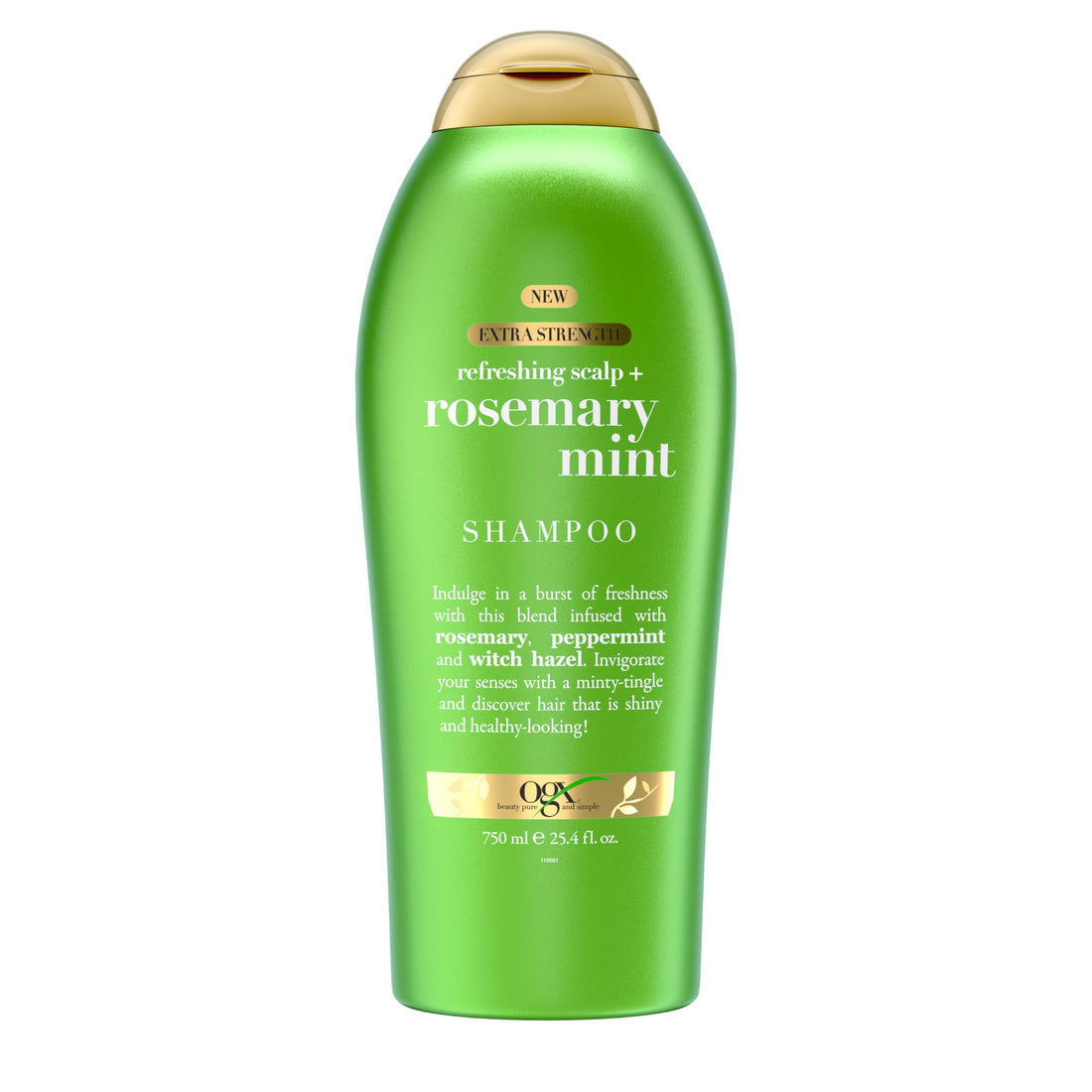 OGX Extra Strength Refreshing Scalp + Rosemary Mint Shampoo, Nourishing Shampoo Infused with Rosemary Mint for Shiny, Healthy-Looking Hair, Sulfate-Free Surfactants, 25.4 fl. Oz