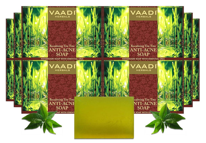 Tea Tree Oil Bath Bar Soap with Clove Oil - Handmade Herbal Soap with 100% Pure Essential Oils - ALL Natural - Each 2.65 Ounces - Pack of 12 (32 Ounces)