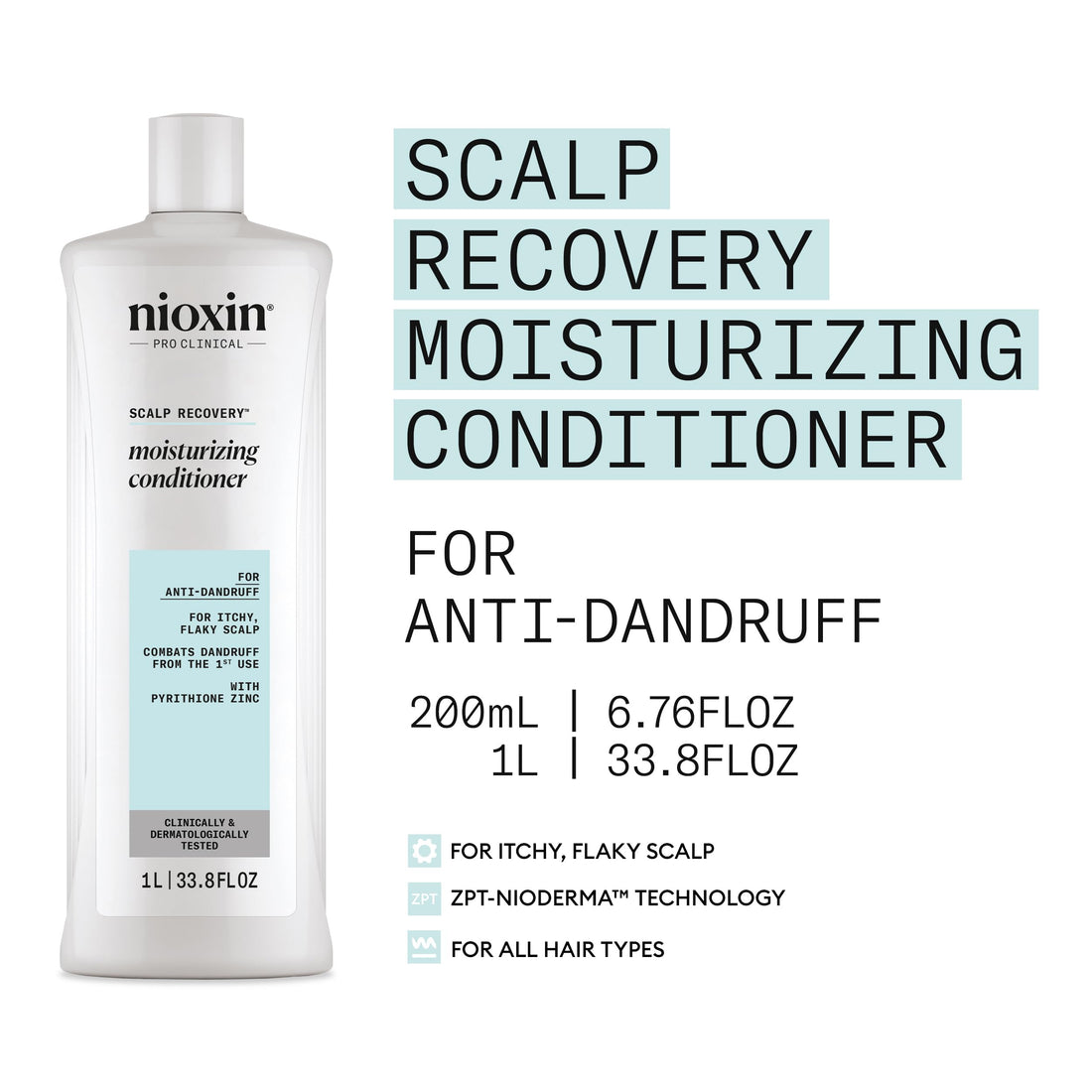 Nioxin Scalp Recovery Pyrithione Zinc Moisturizing Conditioner (For Itchy Flaky Scalp) 1000ml/33.8oz