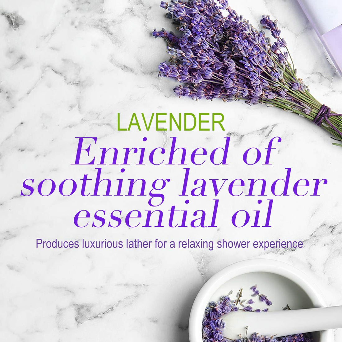 Luseta Lavender and Collagen Body Wash, Lightly Scented Daily Moisturizing Body Cleanser to Soothe & Relax 33.8oz