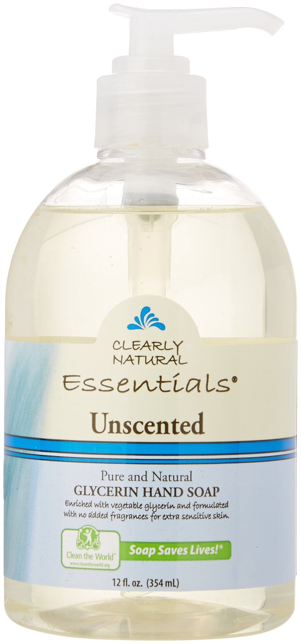 Clearly Natural Unscented Liquid Soap With Pump 12 Oz.