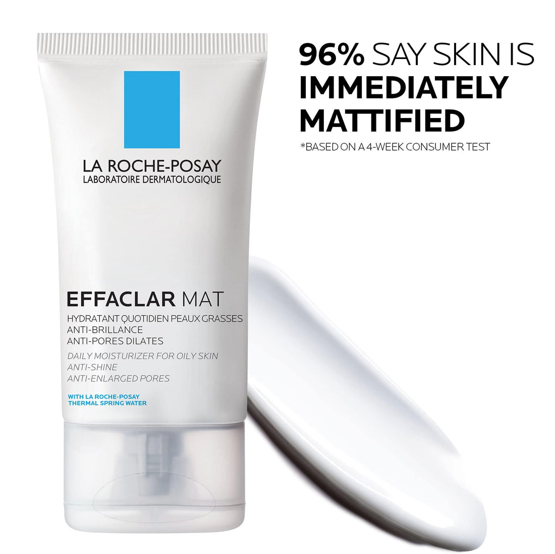 La Roche-Posay Effaclar Mat, Daily Moisturizer For Oily Skin, Visibly Reduces The Look Of Pores, Oil-Free Mattifying Moisturizer, Smooths Skin Texture, Non-Comedogenic & Dermatologist Tested