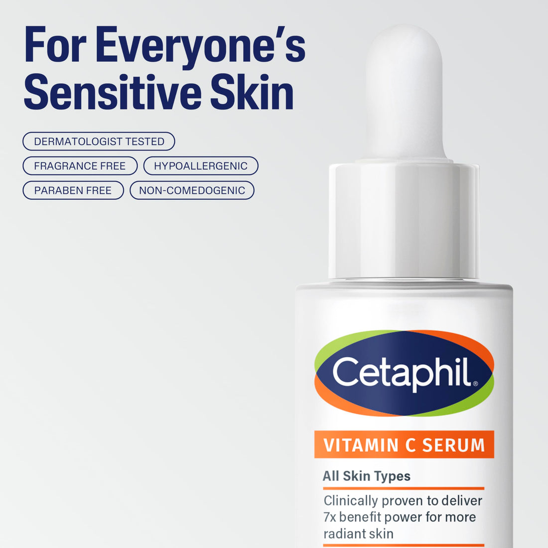 Cetaphil Vitamin C Serum, Visibly Reduces Look of Dark Spots and Hyperpigmentation, Formulated with Niacinamide, Designed for Sensitive Skin, Fragrance Free, Dermatologist Tested, 1oz