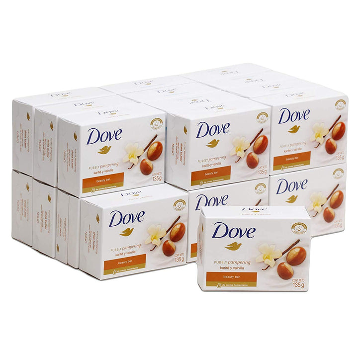 Dove Shea Butter Beauty Bar with Vanilla, 4.75 Oz/135 Gr, Unisex Skin Cleansing Agent