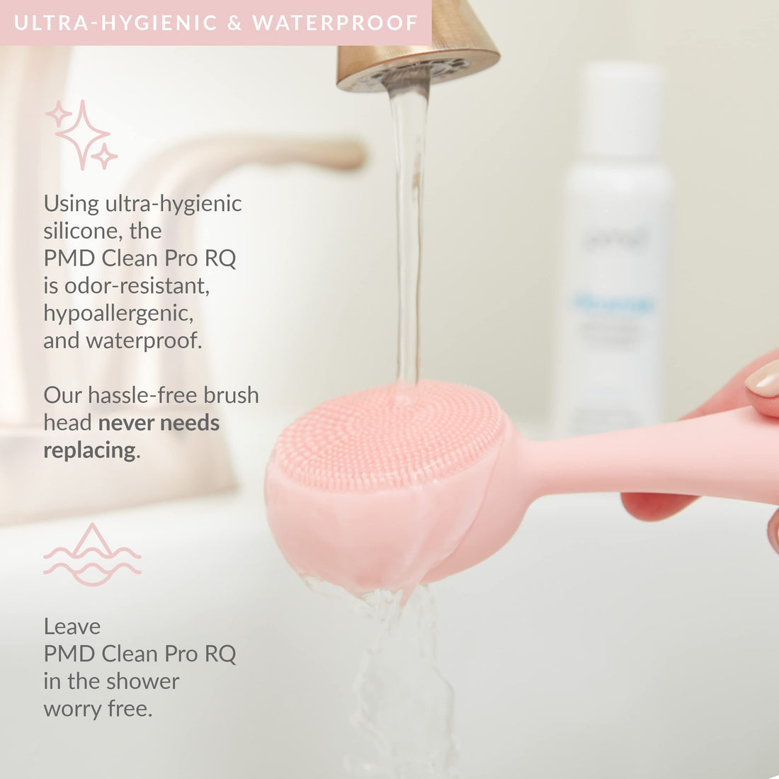 PMD Clean Pro RQ - Smart Facial Cleansing Device, Blush with Rose Quartz