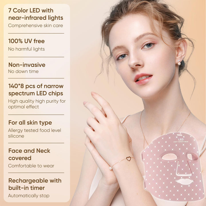 Avorla Beauty LED Light Mask -infrared light therapy red light therapy led facial light Photons Facial Skin Care Wrinkle reduce anti-acne facial light acne treatment beauty device-KFB265