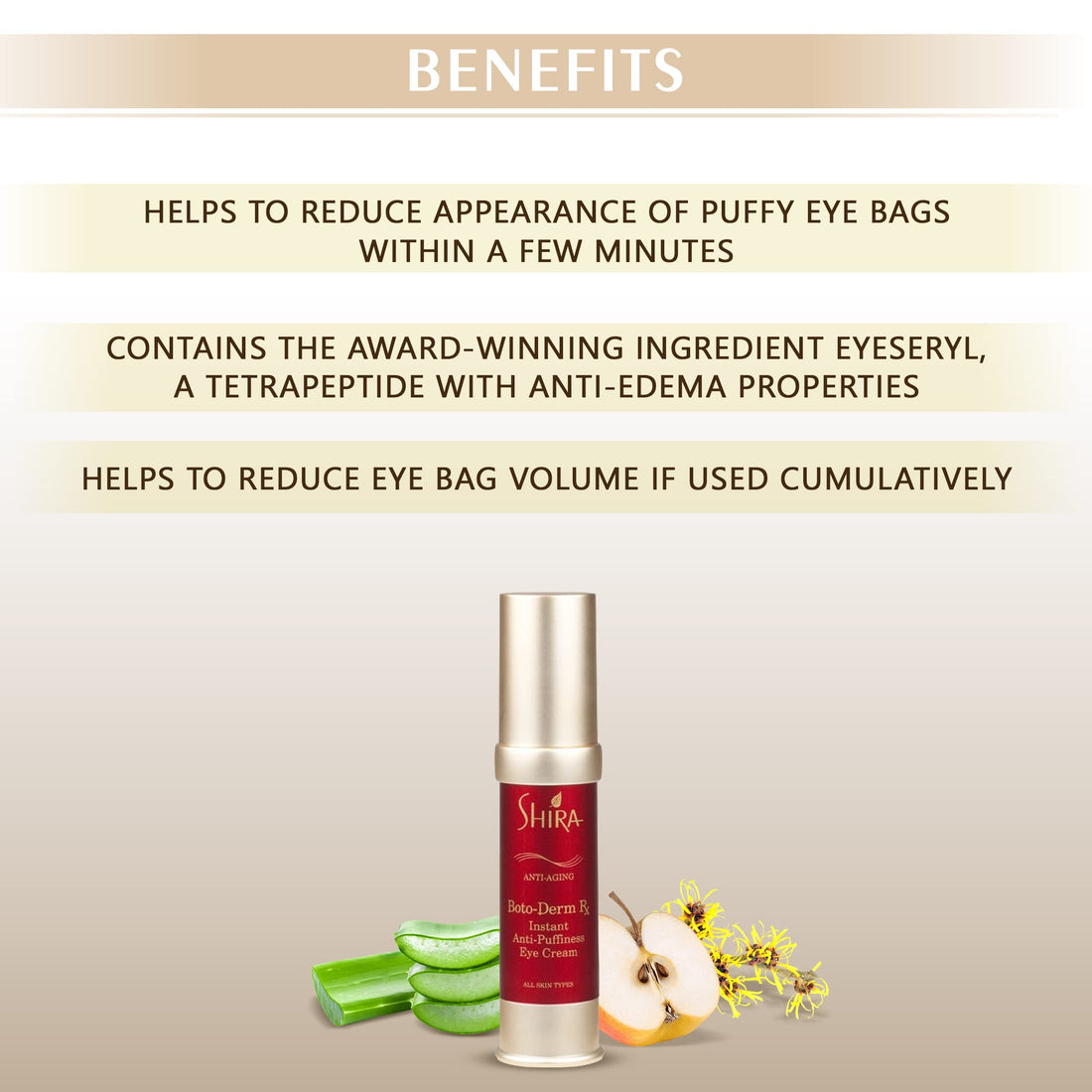 Anti Aging Instant Puffiness Eye Cream, 2.2 Ounce