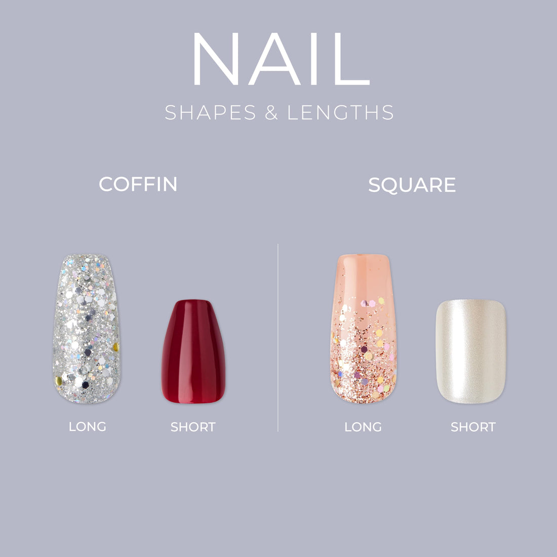 KISS Gel Fantasy Ready-to-Wear Press-On Gel Nails, “Aim Highâ€Â, Short, Black, Nail Kit with 24 Mega Adhesive Tabs, Pink Gel Glue, Manicure Stick, Mini File, and 28 Fake Nails