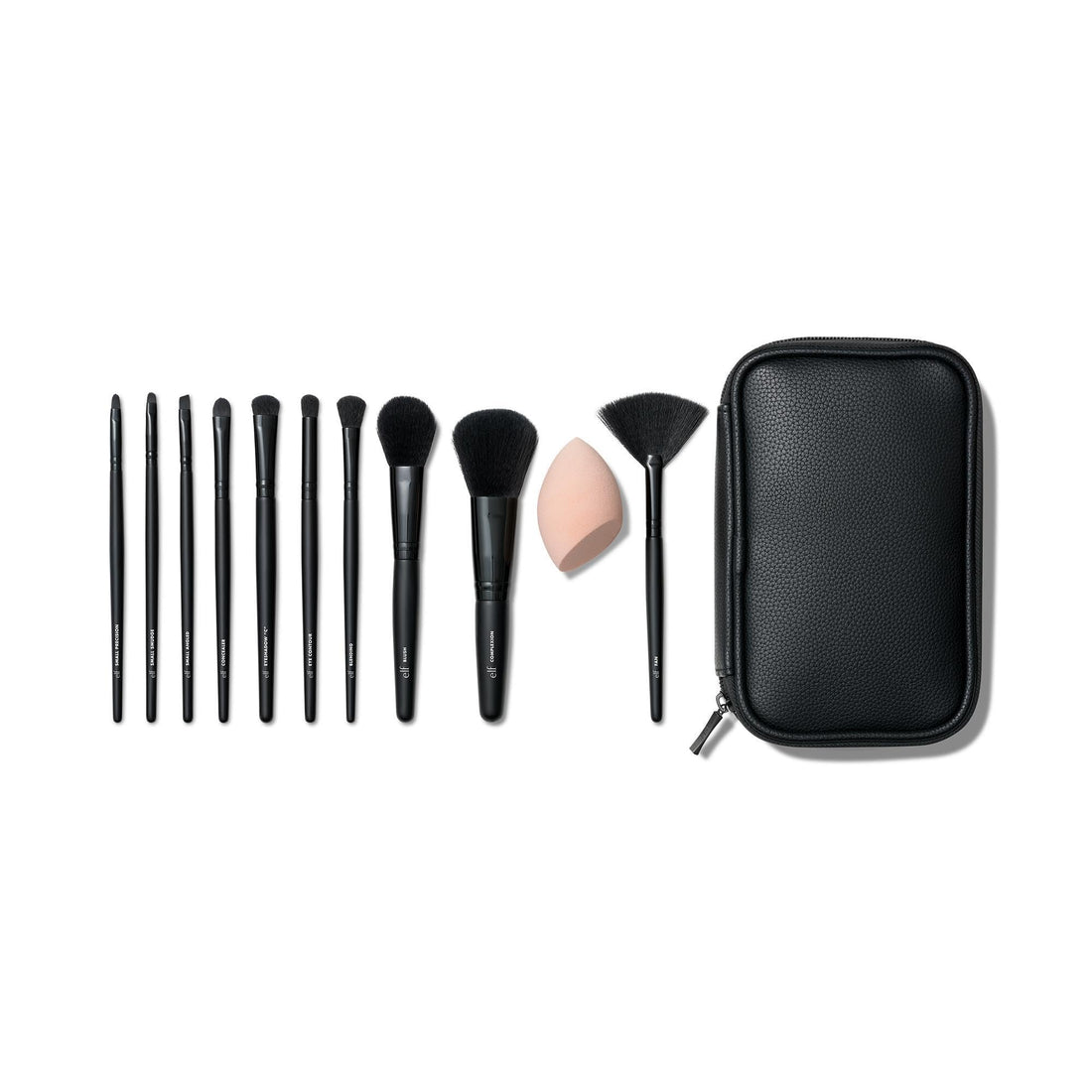 e.l.f. Full Face & Eye Makeup Brush Set, 11 Makeup Brushes For Foundation To Bronzer, Eyeshadow & More, Vegan & Cruelty-Free